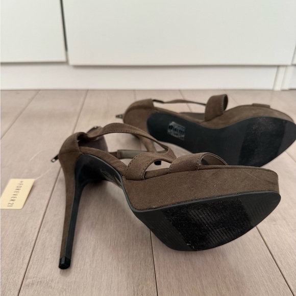 Dark Brown Strappy Heels - Picture 3 of 5